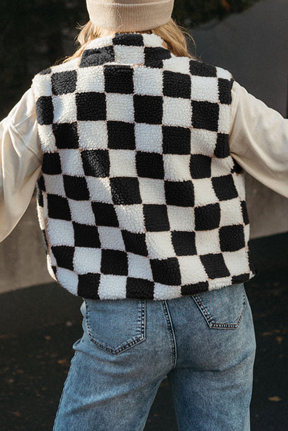 Sleeveless Jacket | Checkerboard Design | For WOMEN