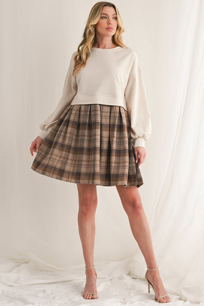 Robe courte en pull | Manches longues