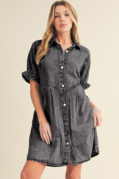 Robe courte en jean | Avec poches