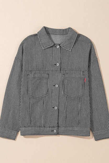 Veste en jean bleu & gris | Pour FEMMES