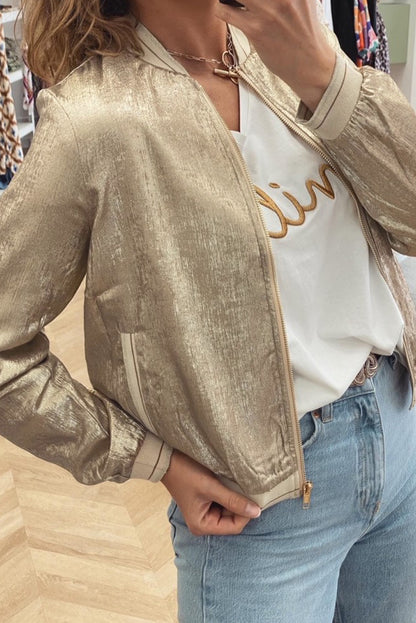Shiny Jacket | Zip | For WOMEN