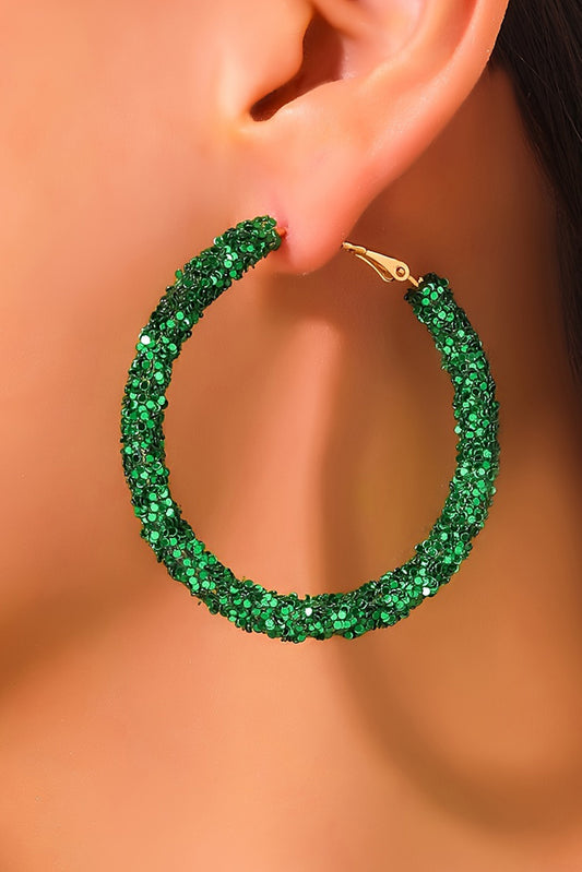 "Lola" dark green sequin earrings