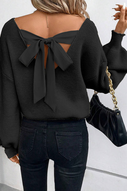 Pull au col V | Noeud de papillion | Pour FEMMES