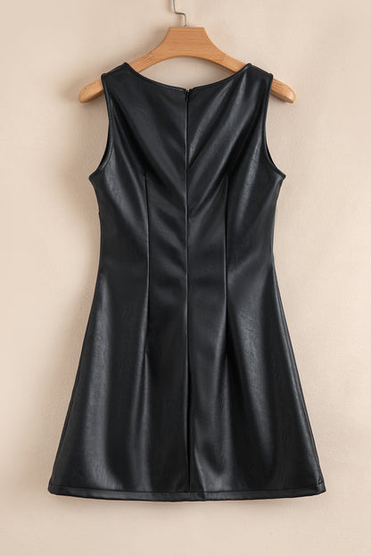 Robe courte en cuir "Madeleine"