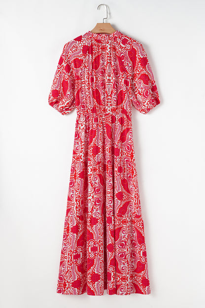 Robe longue "Marta" | Manches courtes | À fente