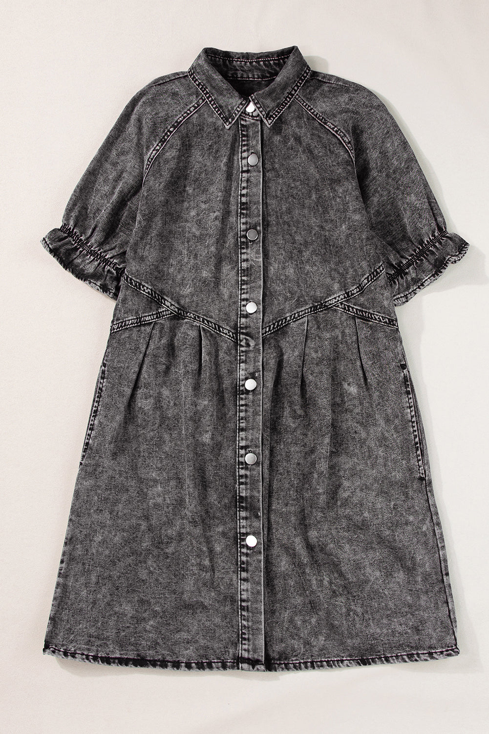 Robe courte en jean | Avec poches