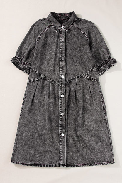 Robe courte en jean | Avec poches