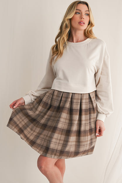 Robe courte en pull | Manches longues