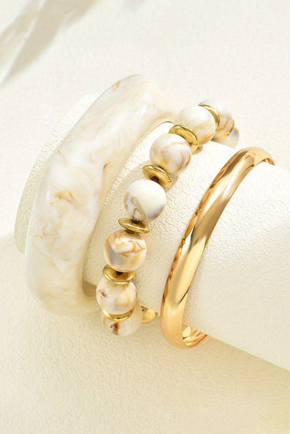 Set of resin and gold bracelets "Belinda"