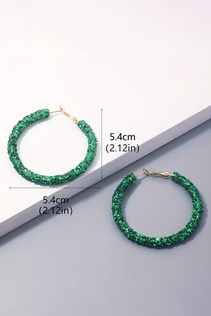 "Lola" dark green sequin earrings
