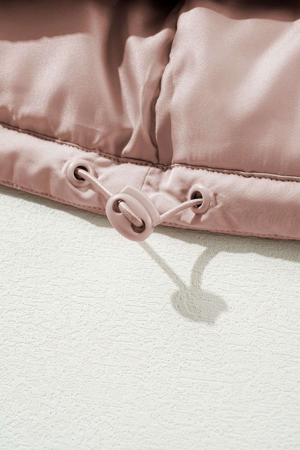Apricot Pink Full Zipper Quilted Puffer Jacket - ELLEsinil - 