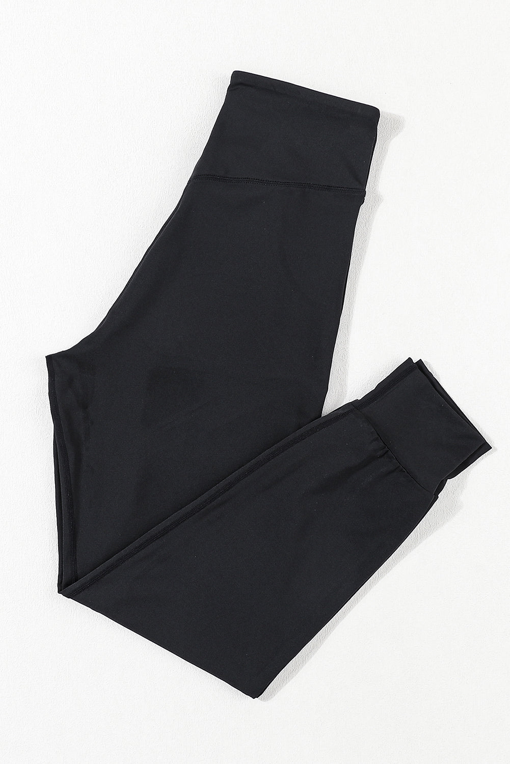 Black Exposed Seam High Waist Pocketed Joggers - ELLEsinil - 