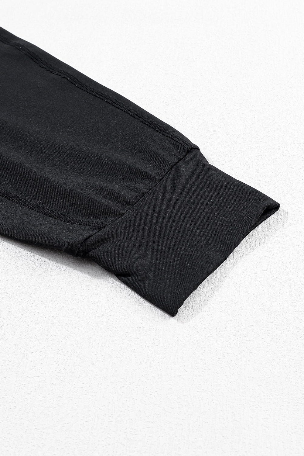 Black Exposed Seam High Waist Pocketed Joggers - ELLEsinil - 