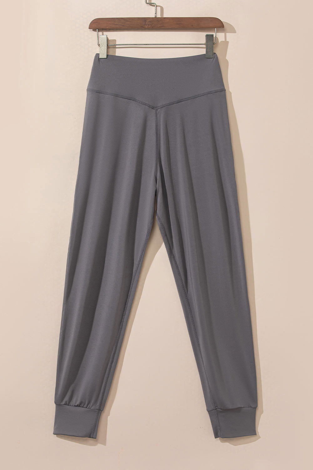 Black Exposed Seam High Waist Pocketed Joggers - ELLEsinil - 