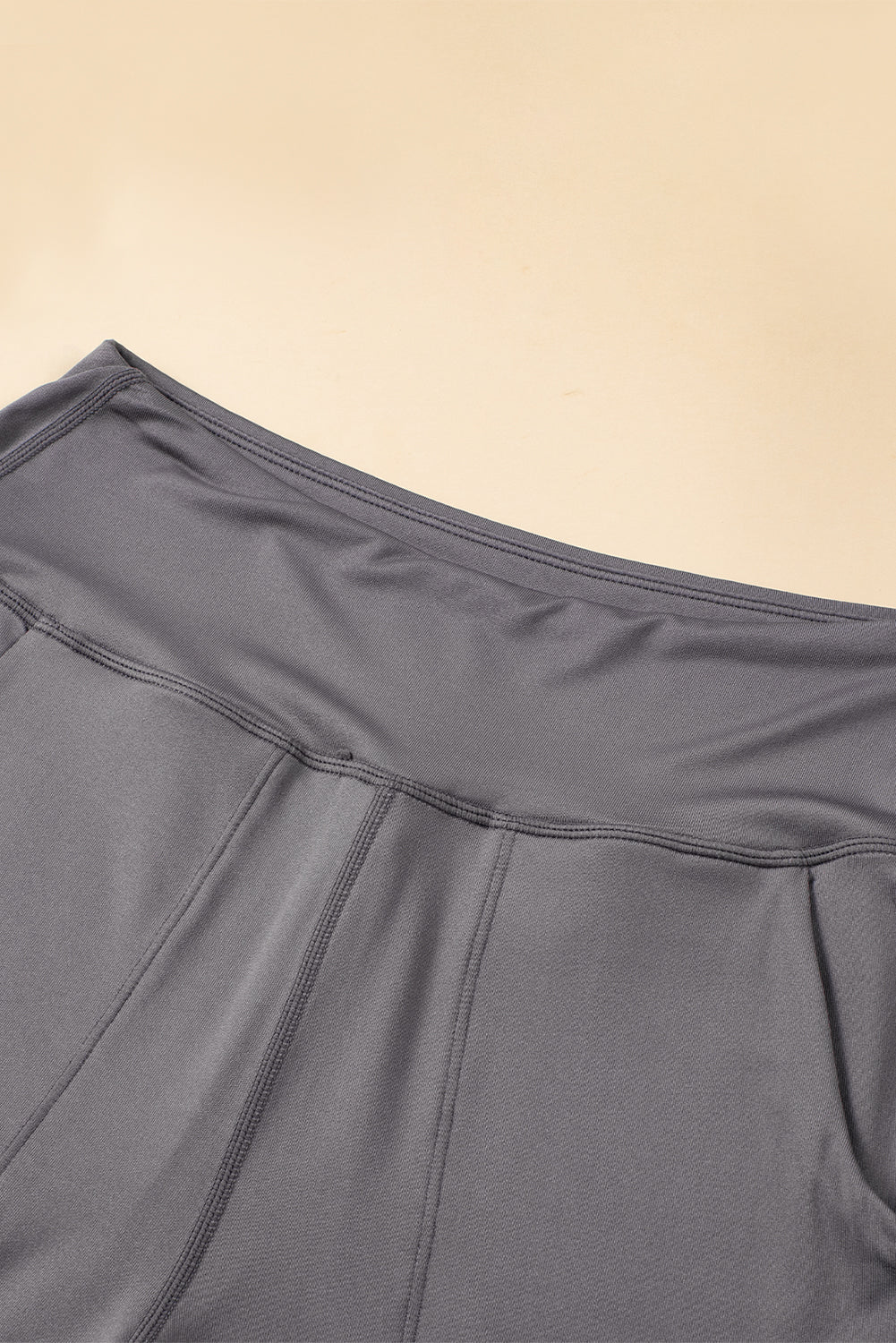 Black Exposed Seam High Waist Pocketed Joggers - ELLEsinil - 