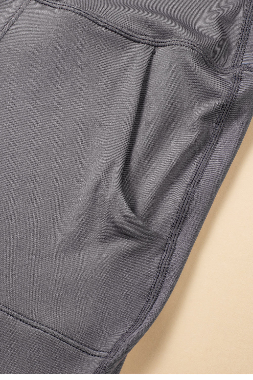 Black Exposed Seam High Waist Pocketed Joggers - ELLEsinil - 