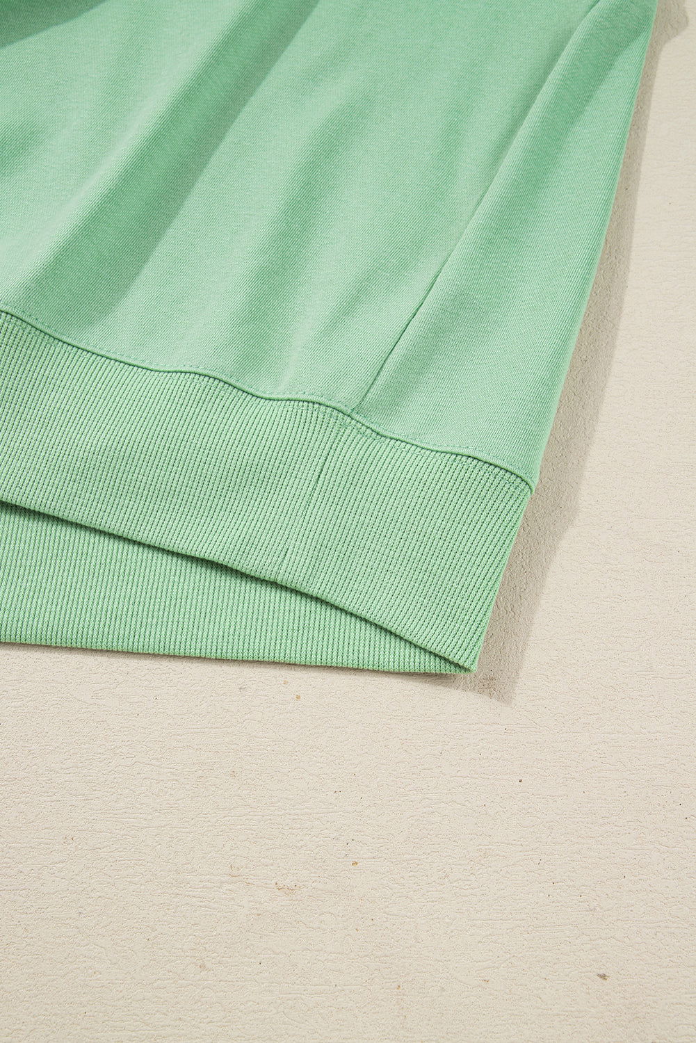 Moonlight Jade Color Block Striped Patchwork Collar V Neck Plus Size Sweatshirt - ELLEsinil