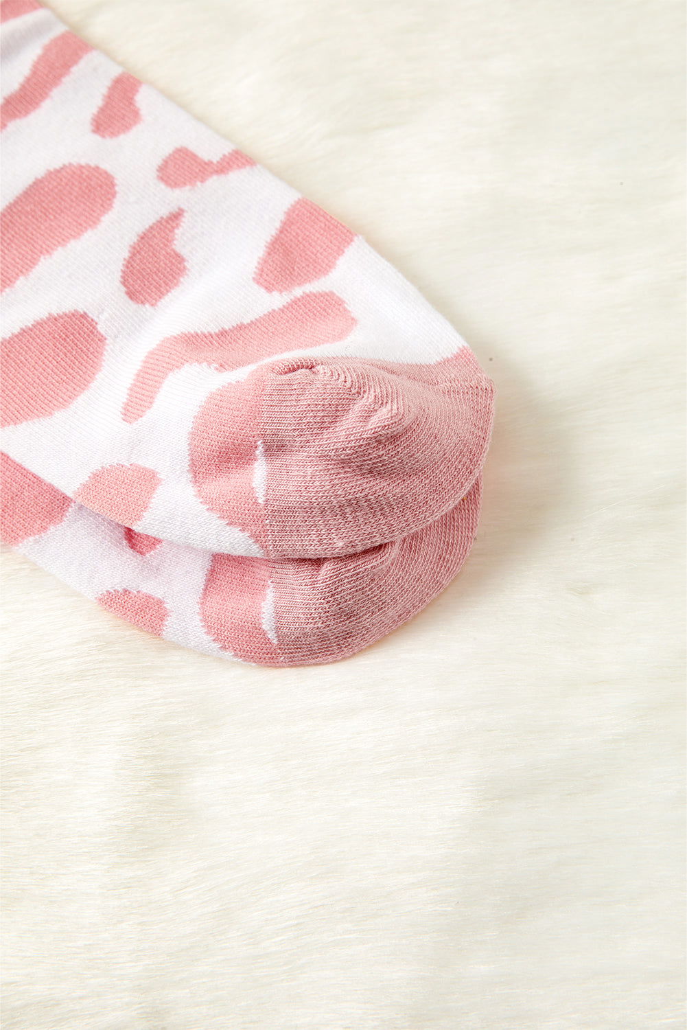 Pink Cow Print Fashion Crew Socks - ELLEsinil
