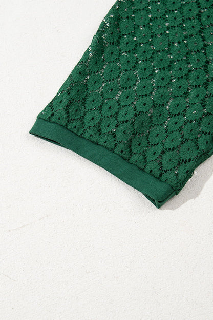 Robe courte verte en dentelle - ELLEsinil