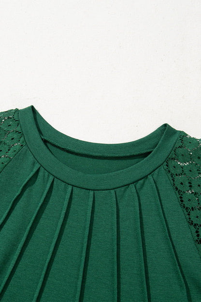 Robe courte verte en dentelle - ELLEsinil