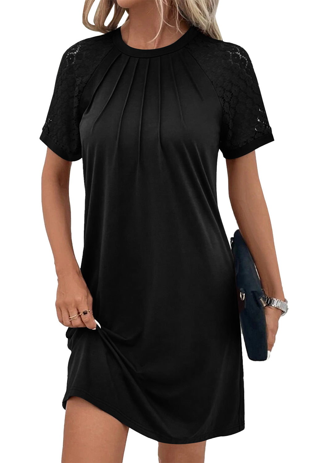 Robe courte verte en dentelle - ELLEsinil