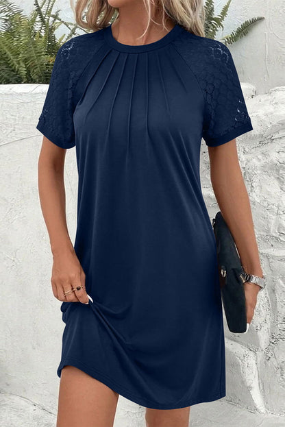 Robe courte verte en dentelle - ELLEsinil