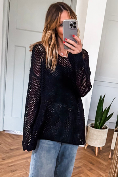 Women's "Victoria" Black Long Sleeve Top