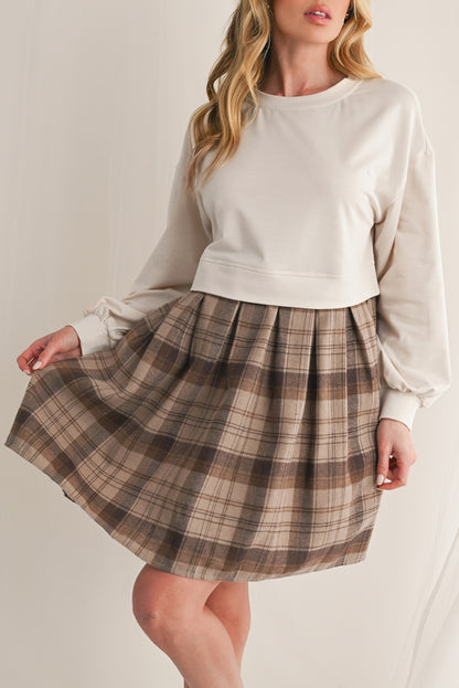 Robe courte en pull | Manches longues