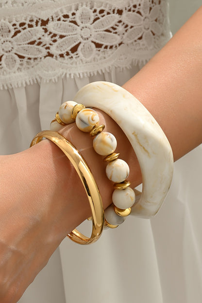 Set of resin and gold bracelets "Belinda"