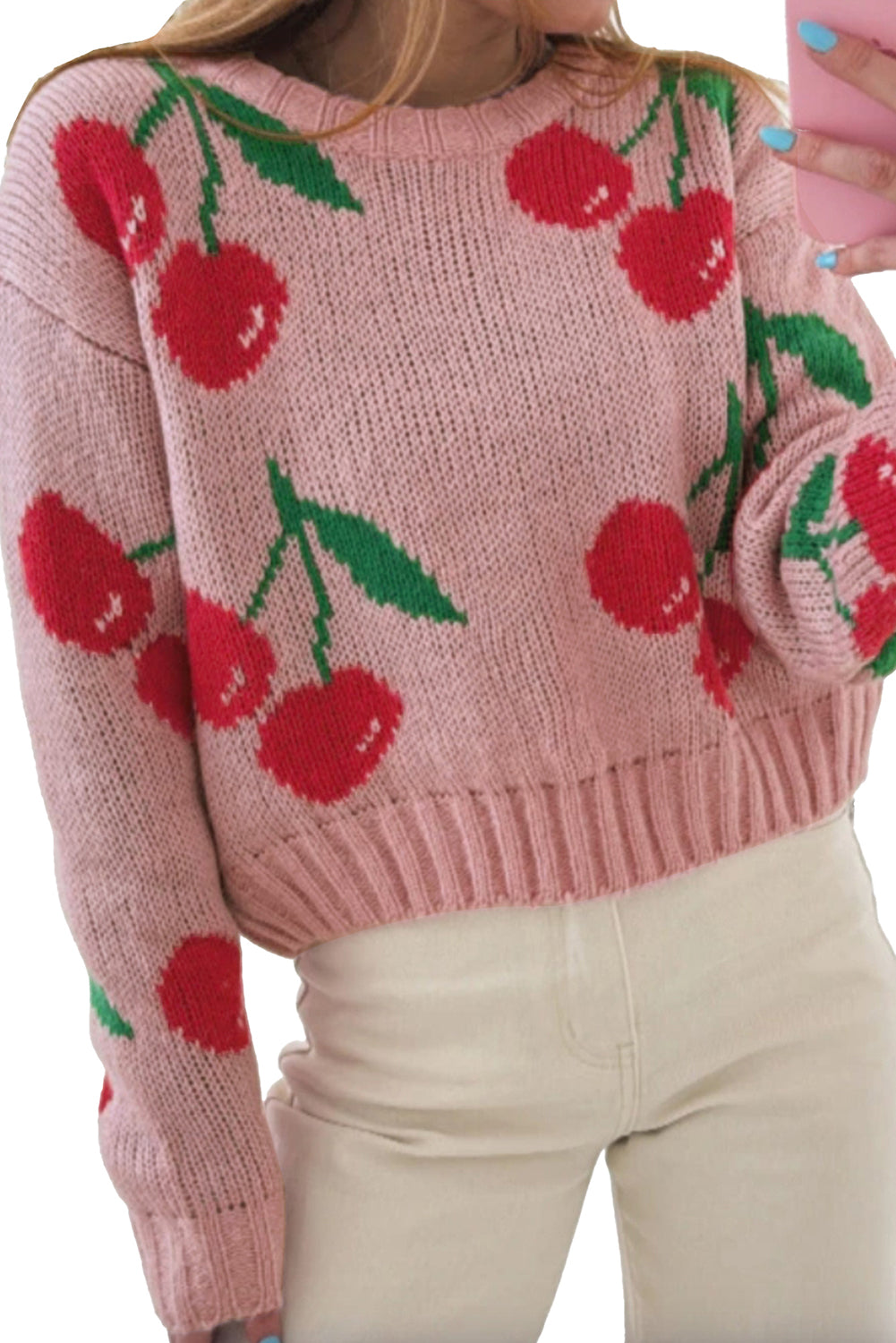Pull rose "Eléonore"