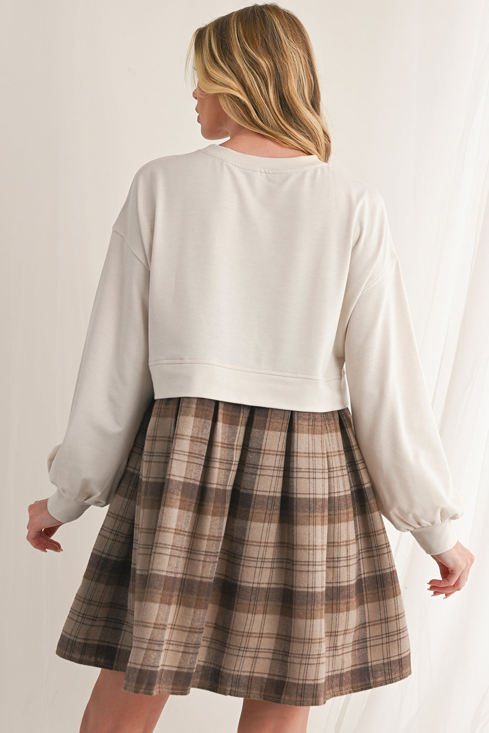 Robe courte en pull | Manches longues