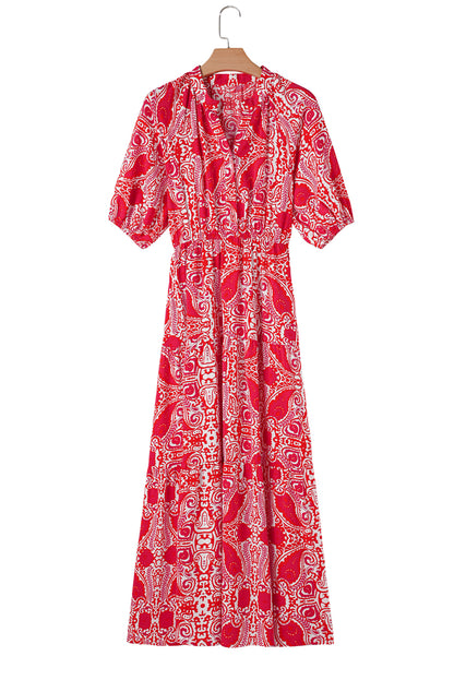 Robe longue "Marta" | Manches courtes | À fente