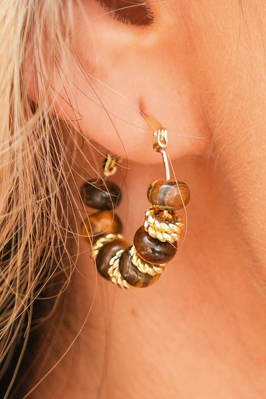 Boucles d'oreilles créoles en perle et or