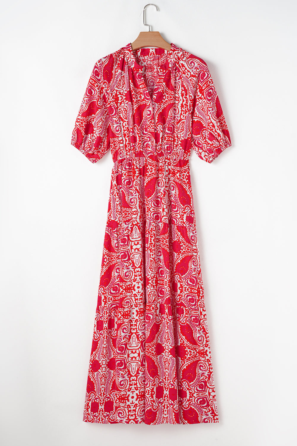 Robe longue "Marta" | Manches courtes | À fente
