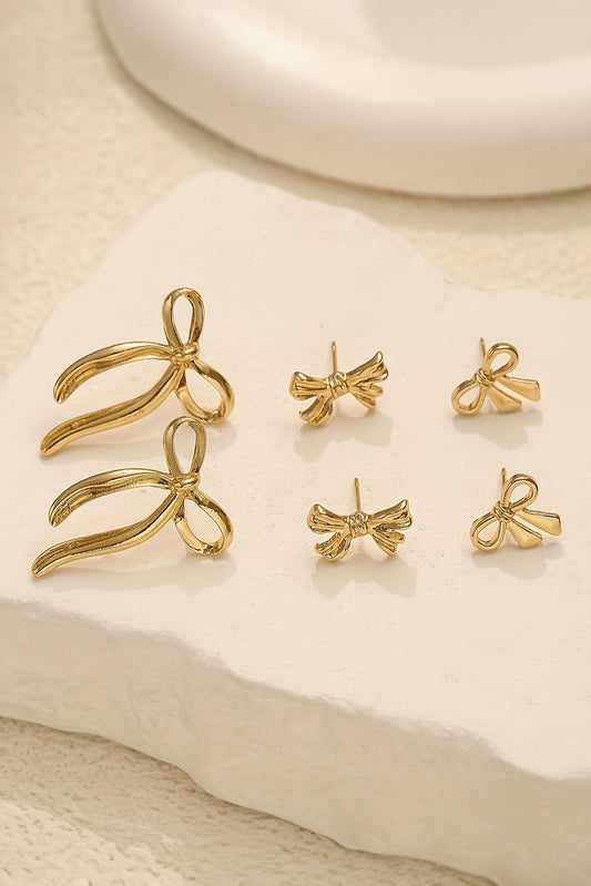 Set of 3 gold earrings