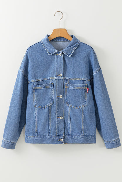 Veste en jean bleu & gris | Pour FEMMES