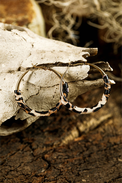 Leopard print and gold hoop earrings "Ranyah"