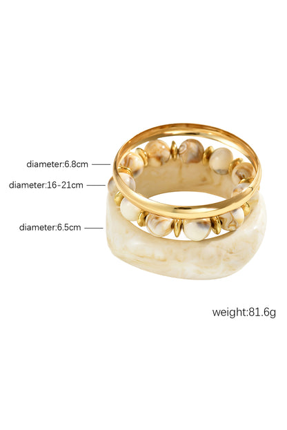 Set of resin and gold bracelets "Belinda"