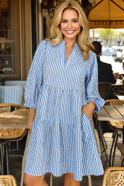 Robe courte bleue "Zoé"