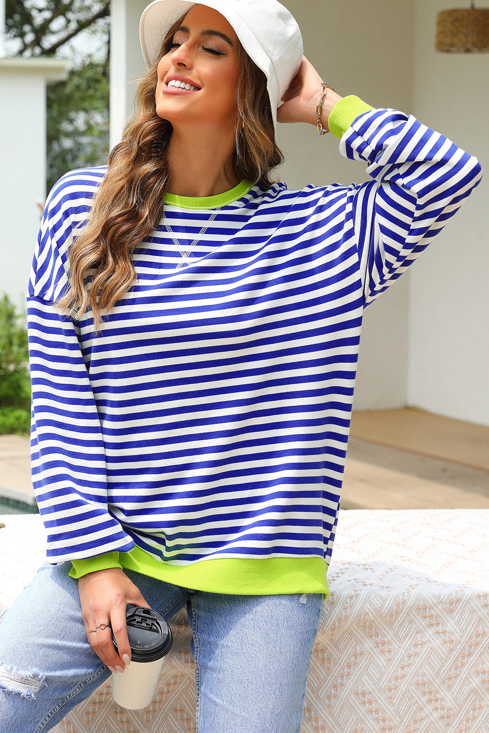 Sweatshirt "Hélène" à rayures, pour FEMMES