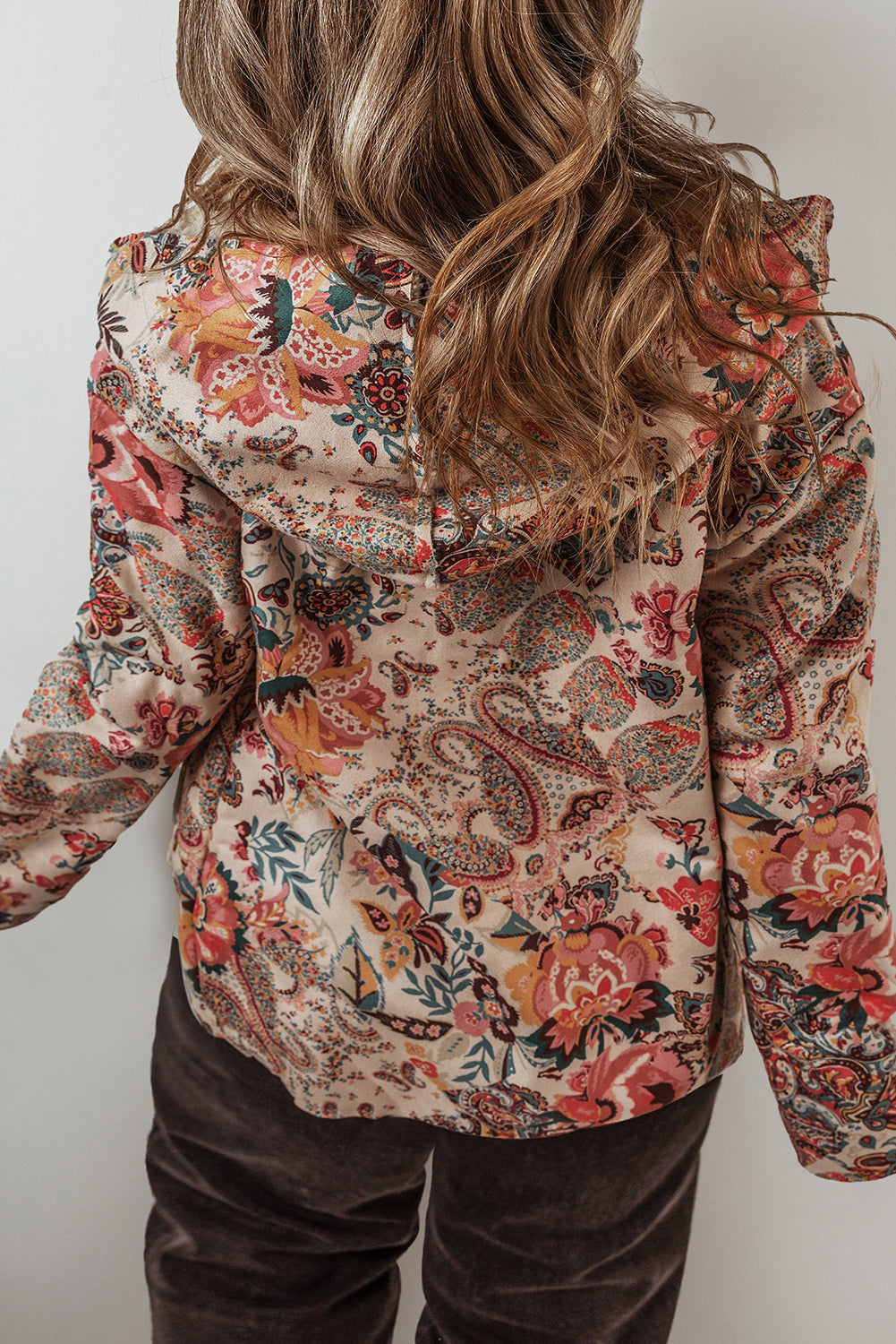 Warm Hooded Overshirt Jacket | Floral Print | For WOMEN