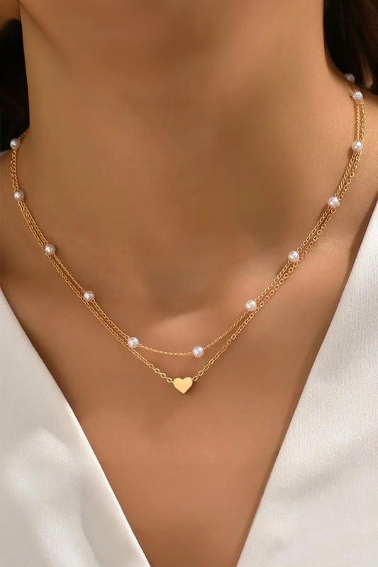 Collier de cœur doré "Chloé" pour FEMMES