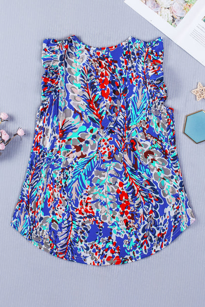Haut bleu | Sans manches | Pour FEMMES