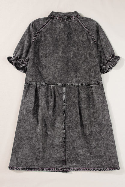 Robe courte en jean | Avec poches