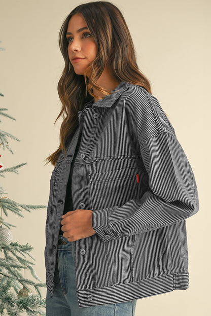 Veste en jean bleu & gris | Pour FEMMES