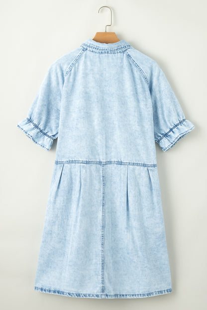 Robe courte en jean | Avec poches