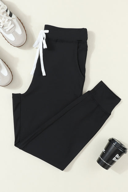Black skinny joggers | With pockets | For women