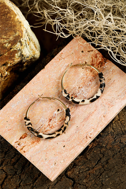 Leopard print and gold hoop earrings "Ranyah"