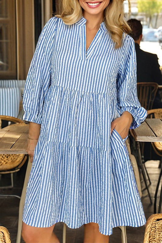Robe courte bleue "Zoé"
