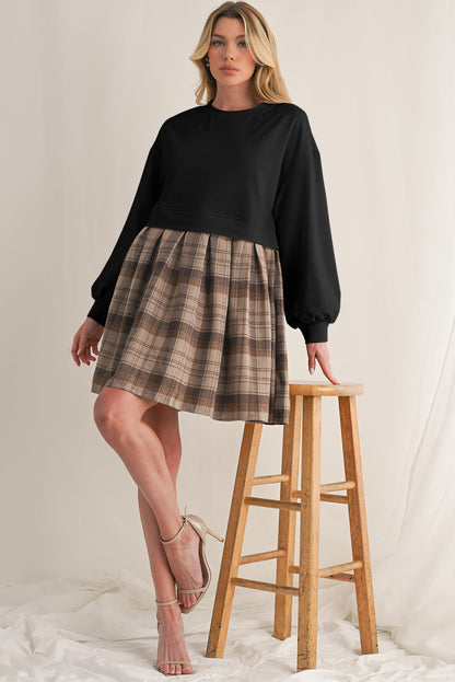 Robe courte en pull | Manches longues